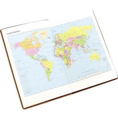 Cumberland Travel Diary Globe Design With Clear Pvc Cover 150 X 95Mm 766977 - SuperOffice