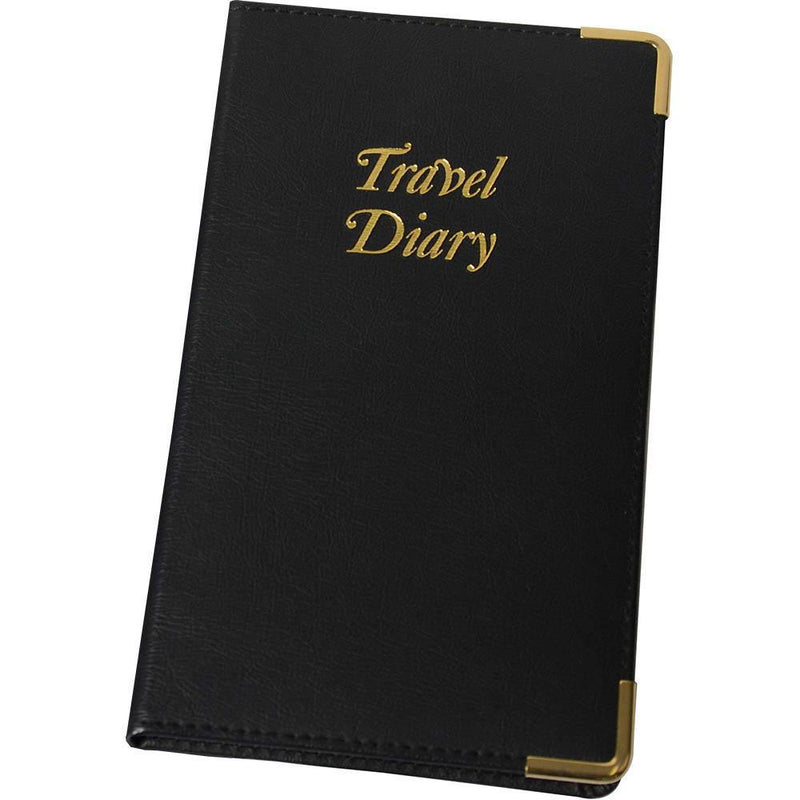 Cumberland Trip Book Pu Stitched 210 X 135Mm Black With Gold Edges And Corners 710911 - SuperOffice