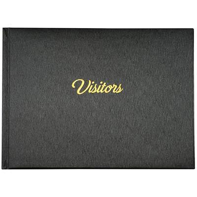 Cumberland Visitors Book Pu Cover With Gold Foil Print 265 X 195Mm 112 Pages Black 11010 - SuperOffice
