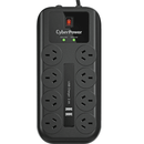 CyberPower Home Theater 8 Outlet + 2 USB Surge Protector Powerboard CPSURGE08ANZ-USB - SuperOffice