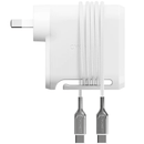 Cygnett PowerMaxx Charger USB-C 70W Dual Port Wall Adapter GaN Super Fast CY4132PBCHE - SuperOffice