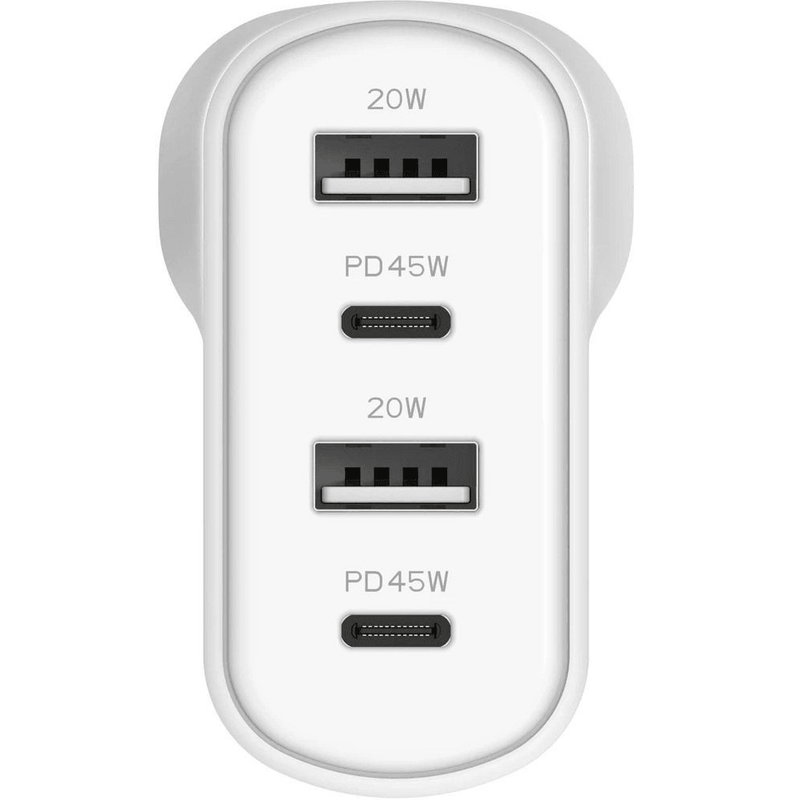 Cygnett Powerplus 45W USB/USB-C Quad AC Wall Charger CY3675PDWLCH - SuperOffice