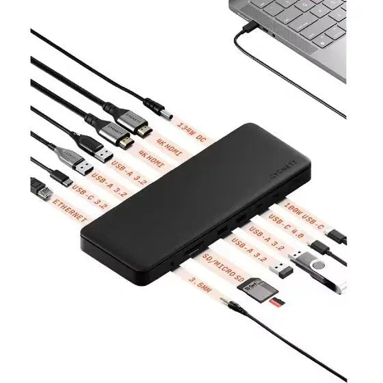Cygnett Unite HighDock 13-in-1 USB-C Dock Station HDMI/USB/Ethernet/SD CY5149HUB14 - SuperOffice