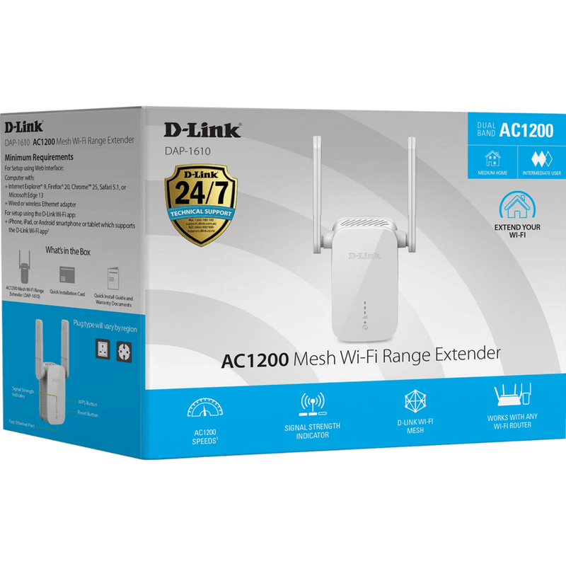 D-Link AC1200 Mesh WiFi Range Extender Dual Band DAP-1610 DAP-1610 - SuperOffice