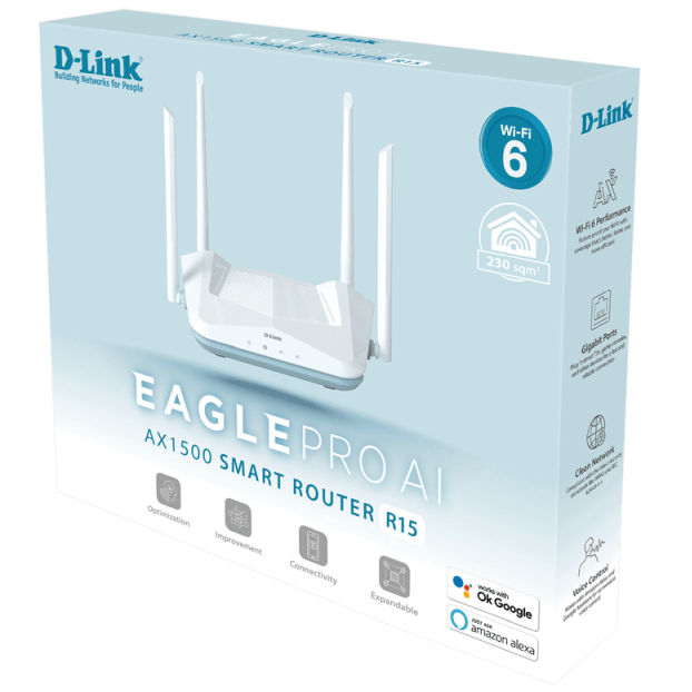 D-Link R15 Eagle Pro AI AX1500 Wireless WiFi 6 Mesh Router R15 - SuperOffice