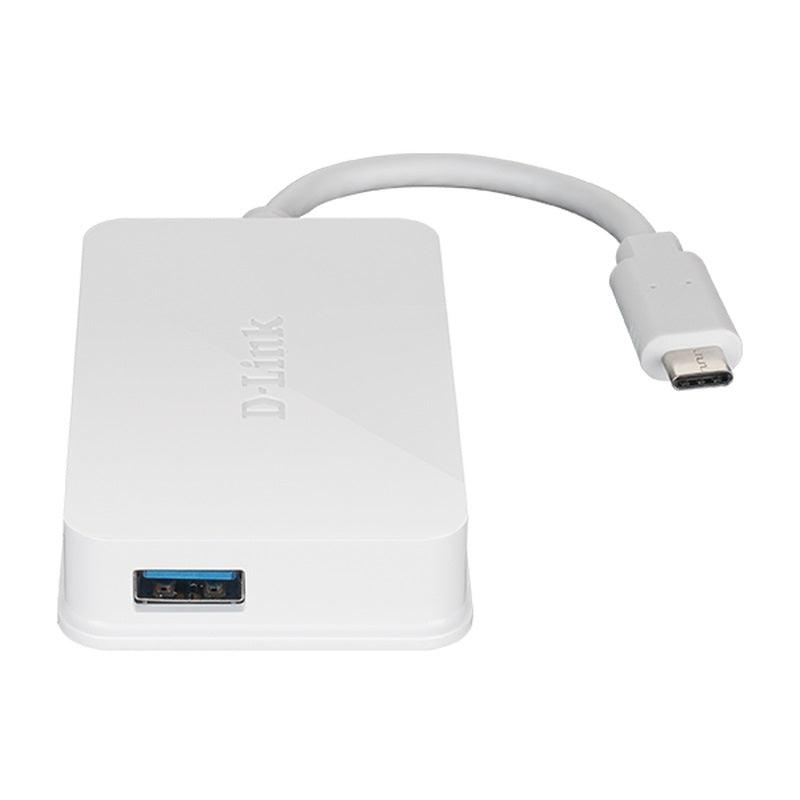 D-Link USB-C to 4-Port USB 3.0 Hub White DUB-H410 - SuperOffice