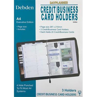 Debden Dayplanner Credit Business Card Holders A4 Size Pack 3 EX5004 - SuperOffice