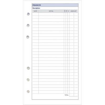 Debden Dayplanner Refill Finances Personal Size PR2003 - SuperOffice