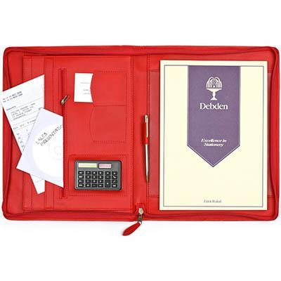 Debden Executive Portfolio Zippered A4 Pu Cover Red 5115U15 - SuperOffice