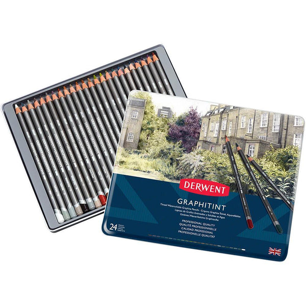 Derwent 12 Graphitint Coloured Pencils Tin Set Artists Professional 700803 - SuperOffice