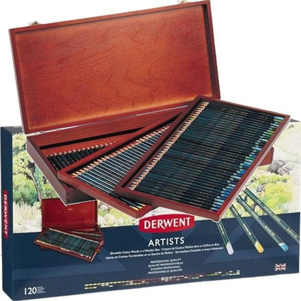 Derwent 120 Artists Coloured Pencils Wooden Box Gift Case Professional 32098 - SuperOffice