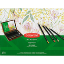 Derwent 24 Academy Coloured Pencils Set + Paper Pad Sharpener Eraser Wooden Box Set 2300153 - SuperOffice