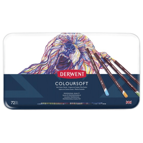 72 Derwent Coloursoft Coloured Pencil Professional Tin Set Pencils Artists 701029 - SuperOffice