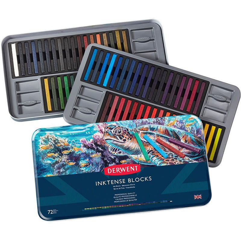 Derwent 72 Inktense Blocks Tin Set Professional Crayons Sticks R2301980 - SuperOffice