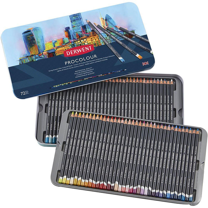 Derwent 72 ProColour Coloured Pencils Tin Set Professional 2302508 - SuperOffice
