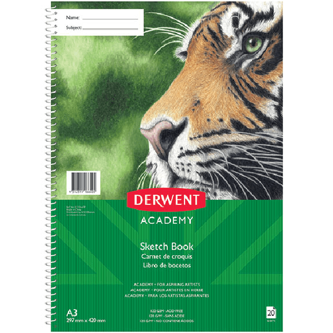 Derwent Academy Artist Sketch Book Portrait A3 20 Sheets Spiral R310440 - SuperOffice
