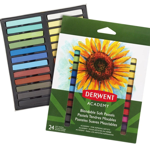 Derwent Academy Blendable Soft Pastels Art Coloured 24 Pack 98216 - SuperOffice