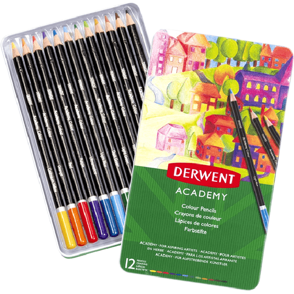 Derwent Academy Colour Pencils Tin 12 2301937 - SuperOffice