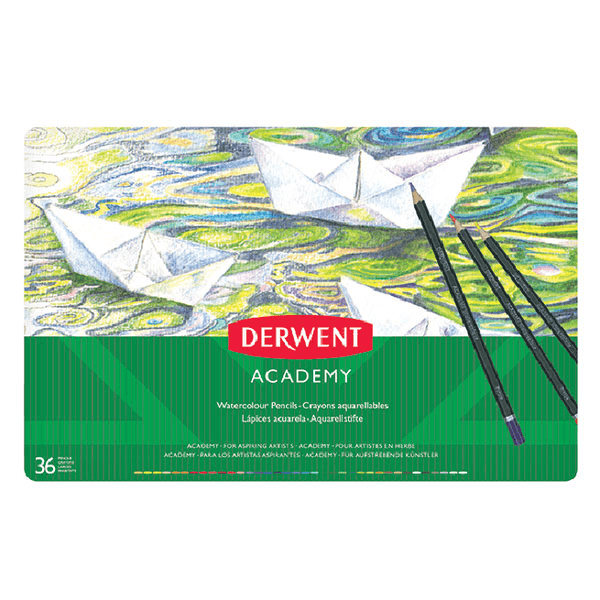 Derwent Academy Coloured Pencils Watercolour Tin 36 Set 2300226 - SuperOffice