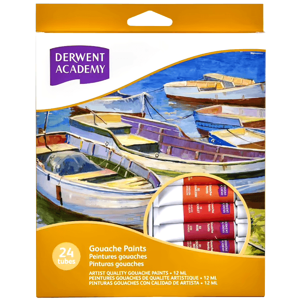 Derwent Academy Gouache Paint Tubes 12mL Pack 24 R33040 - SuperOffice