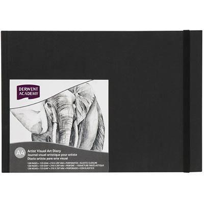 Derwent Academy Hardcover Visual Art Diary Landscape 128 Pages A4 R31310F - SuperOffice