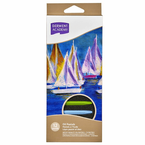 Derwent Academy Oil Pastels Assorted Pack 12 R32900 - SuperOffice