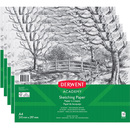Derwent Academy Sketch Pad Book Paper Landscape 30 Sheets A4 5 Pack R31060F (5 Pack) - SuperOffice