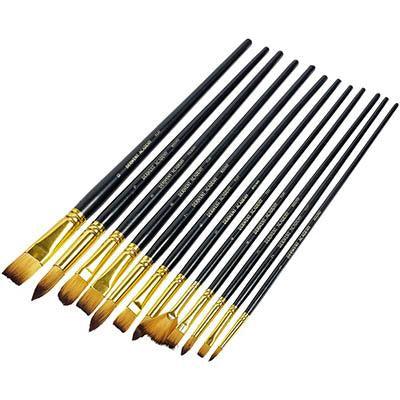 Derwent Academy Taklon Paint Brushes Large Pack 12 R310350 - SuperOffice