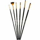 Derwent Academy Taklon Paint Brushes Small Assorted Tips Pack 6 R310355 - SuperOffice