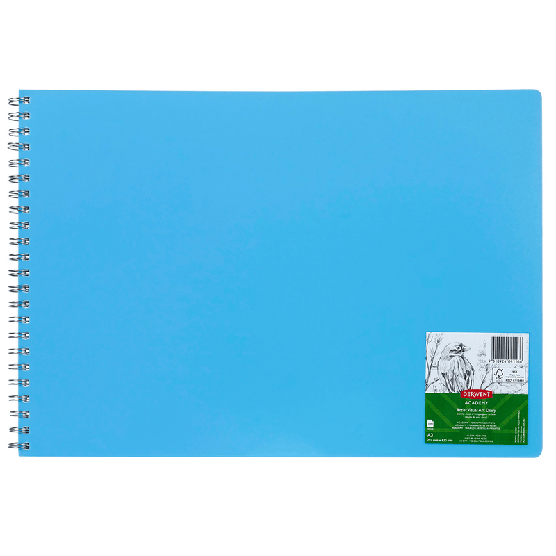 Derwent Academy Visual Art Diary Book A3 Landscape 120 Pages Blue Cover 10 Pack R310801 (10 Pack) - SuperOffice