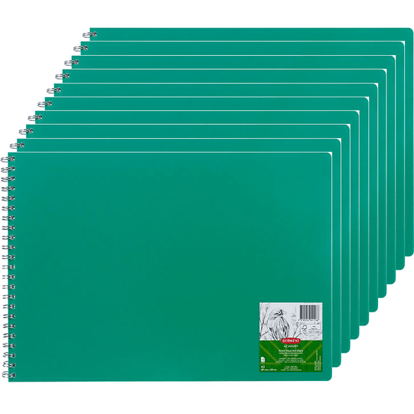 Derwent Academy Visual Art Diary Book A3 Landscape 120 Pages Green Cover 10 Pack R310804 (10 Pack) - SuperOffice
