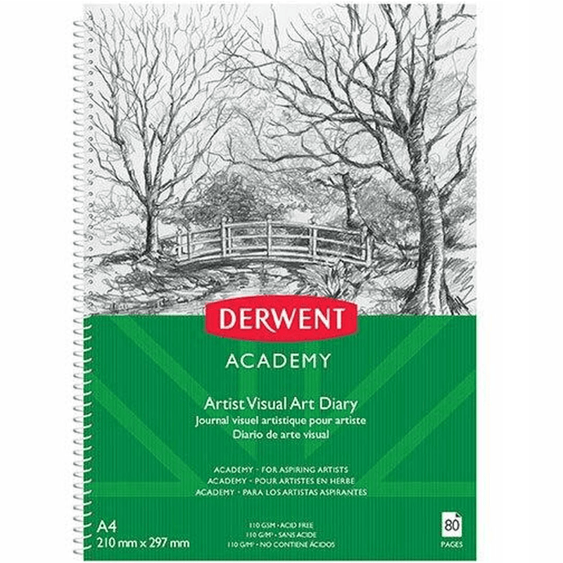 Derwent Academy Visual Art Diary Book Journal Portrait 80 Pages A4 5 Pack R31130F (5 Pack) - SuperOffice