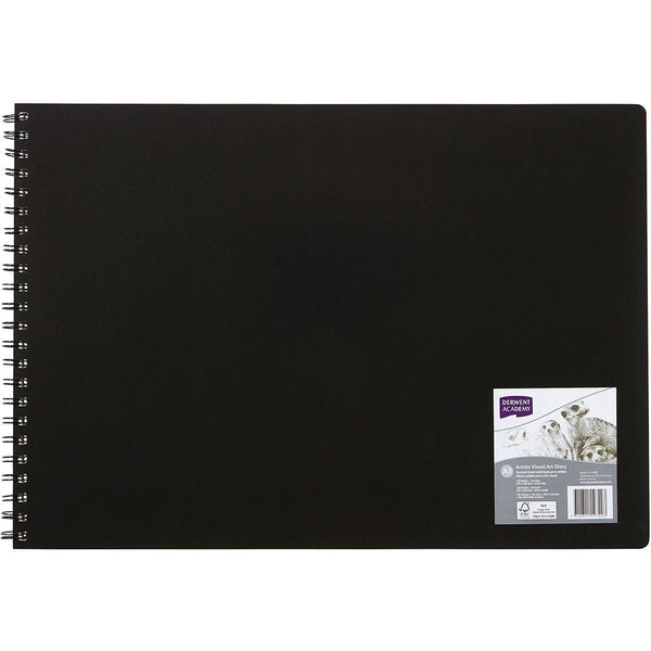Derwent Academy Visual Art Diary Landscape 120 Pages A3 Black R31080F - SuperOffice