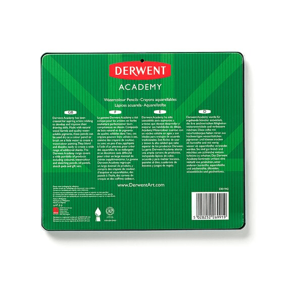 Derwent Academy Watercolour Tin 24 Colour Pencils 2301942 (watercolour) - SuperOffice