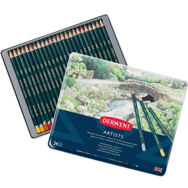 Derwent Artist Colour Pencils Tin 24 Coloured Pencil Professional R32083 - SuperOffice