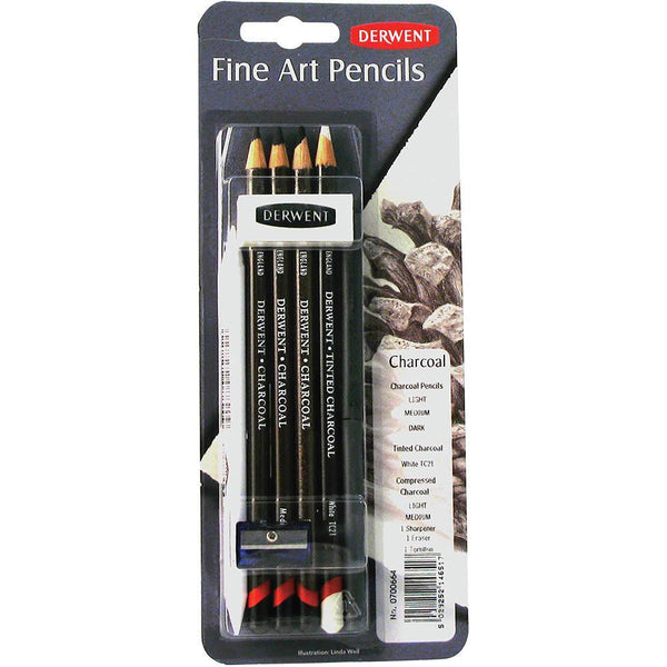Derwent Charcoal Mixed Media Assorted Pack 6 700664 - SuperOffice