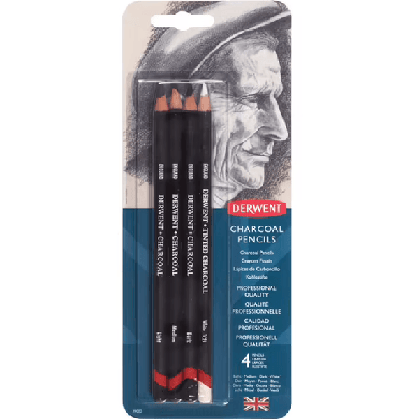 Derwent Charcoal Pencils Pack 4 Professional Artists R39000 - SuperOffice
