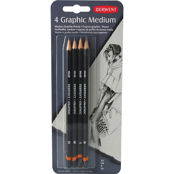 Derwent Graphic Pencil Medium Pack 4 39004 - SuperOffice