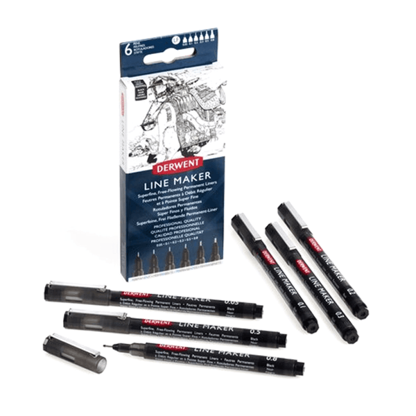 Derwent Graphik Linemaker Black Pack 6 2305559 - SuperOffice