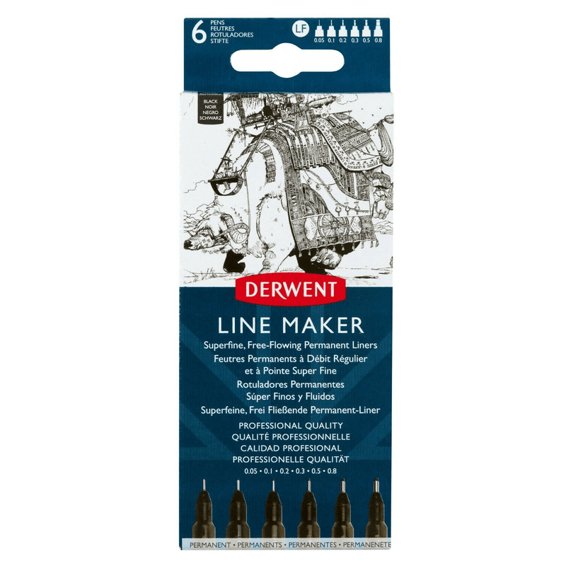 Derwent Graphik Linemaker Black Pack 6 2305559 - SuperOffice
