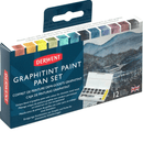 Derwent Graphitint Paint Pan Assorted Colours Set 12 + Waterbrush 2305790 - SuperOffice