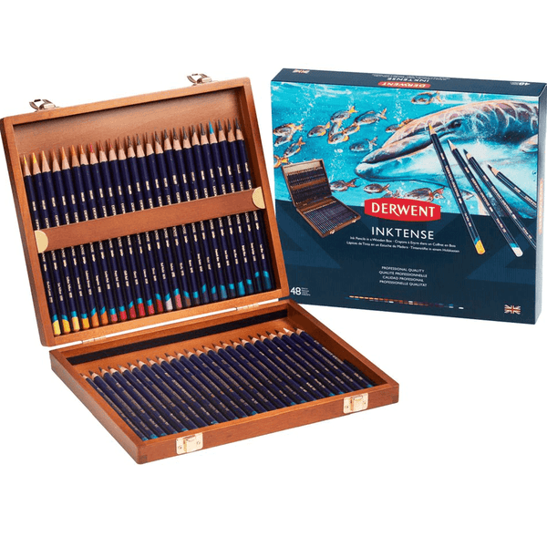 Derwent Inktense 48 Pencils Wooden Box Assorted R2300151 - SuperOffice