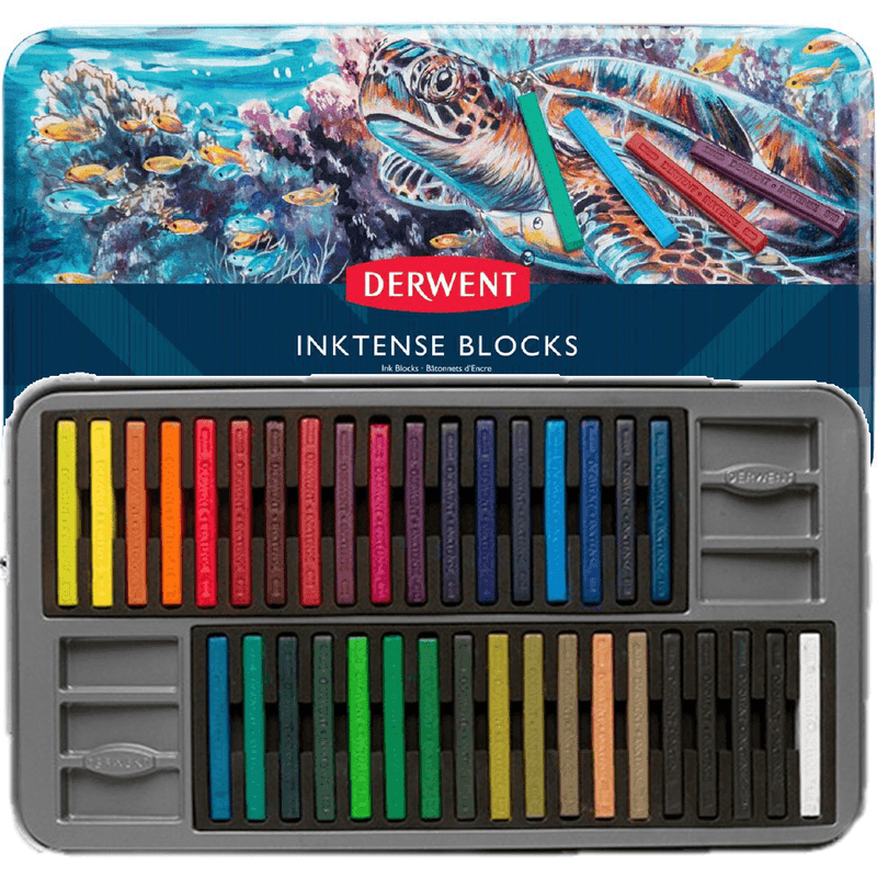 Derwent Inktense Block Assorted Colours Tin 36 Blocks Watercolour Sticks R2301979 - SuperOffice