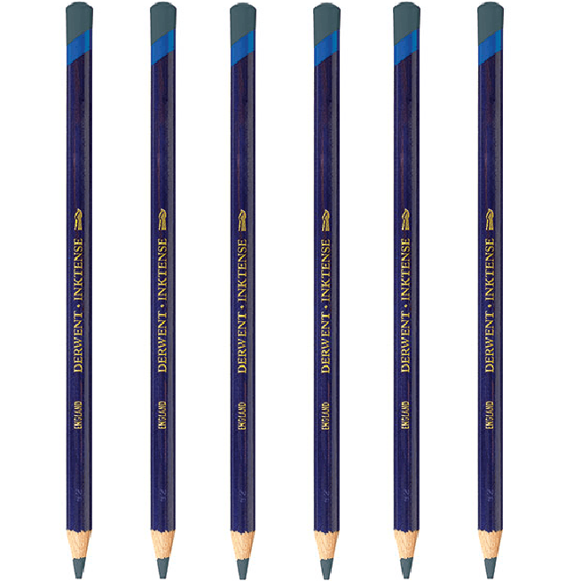 Derwent Inktense Pencil Charcoal Grey 2100 Pack 6 700923 (6 Pack) - SuperOffice