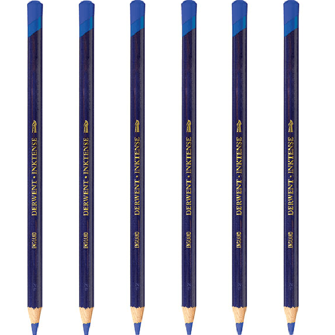 Derwent Inktense Pencil Deep Blue 0850 Pack 6 2301875 (6 Pack) - SuperOffice