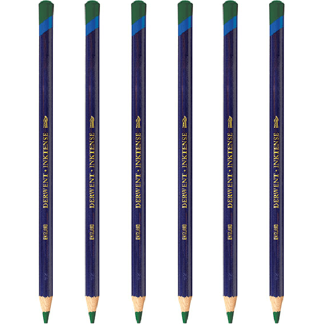 Derwent Inktense Pencil Felt Green 1530 Pack 6 2301884 (6 Pack) - SuperOffice