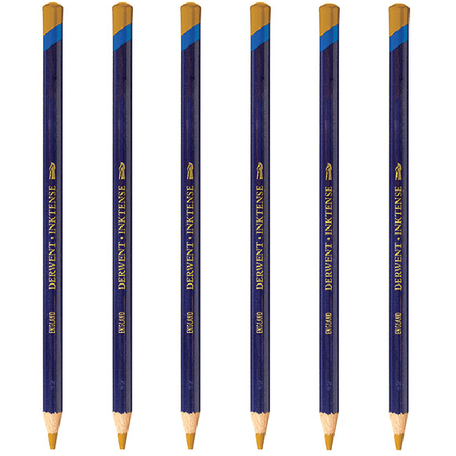 Derwent Inktense Pencil Golden Yellow 0230 Pack 6 2301854 (6 Pack) - SuperOffice