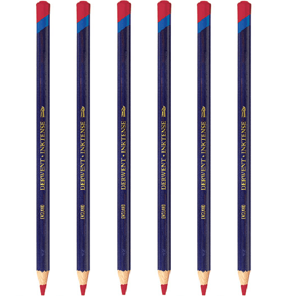 Derwent Inktense Pencil Hot Red 0410 Pack 6 2301860 (6 Pack) - SuperOffice