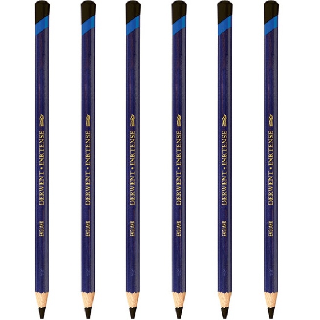 Derwent Inktense Pencil Ink Black 2200 Pack 6 700924 (6 Pack) - SuperOffice