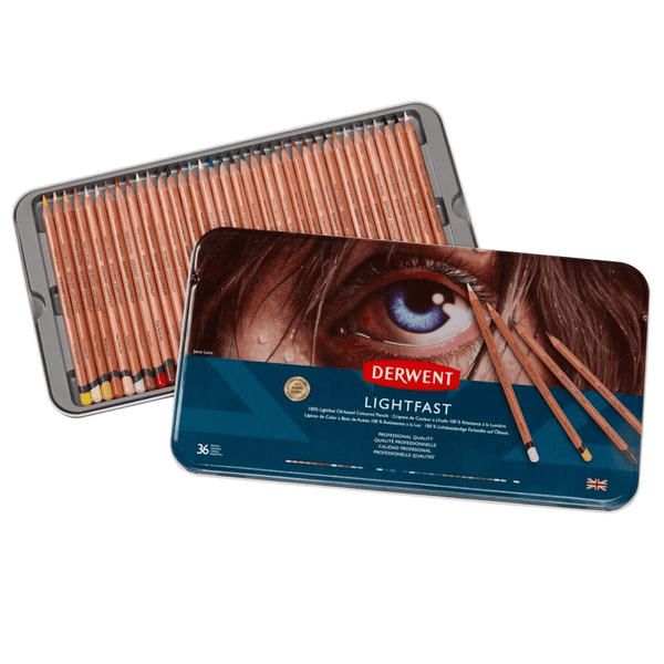 Derwent Lightfast Colour Pencils Tin 36 Professional Light Fast 2302721 - SuperOffice